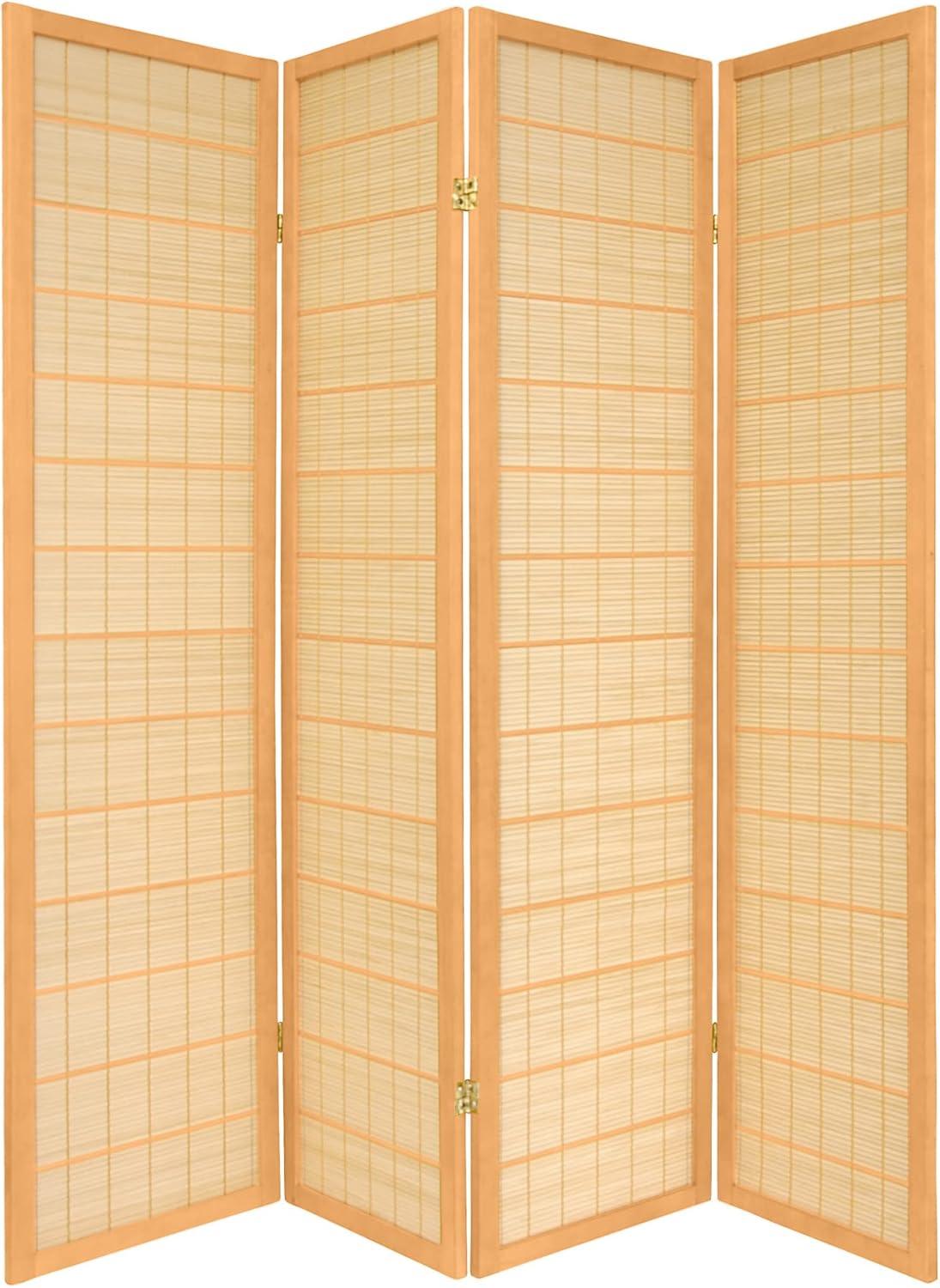Oriental Furniture 6 Ft Tall Kimura Shoji Screen, Natural color, 3 panel