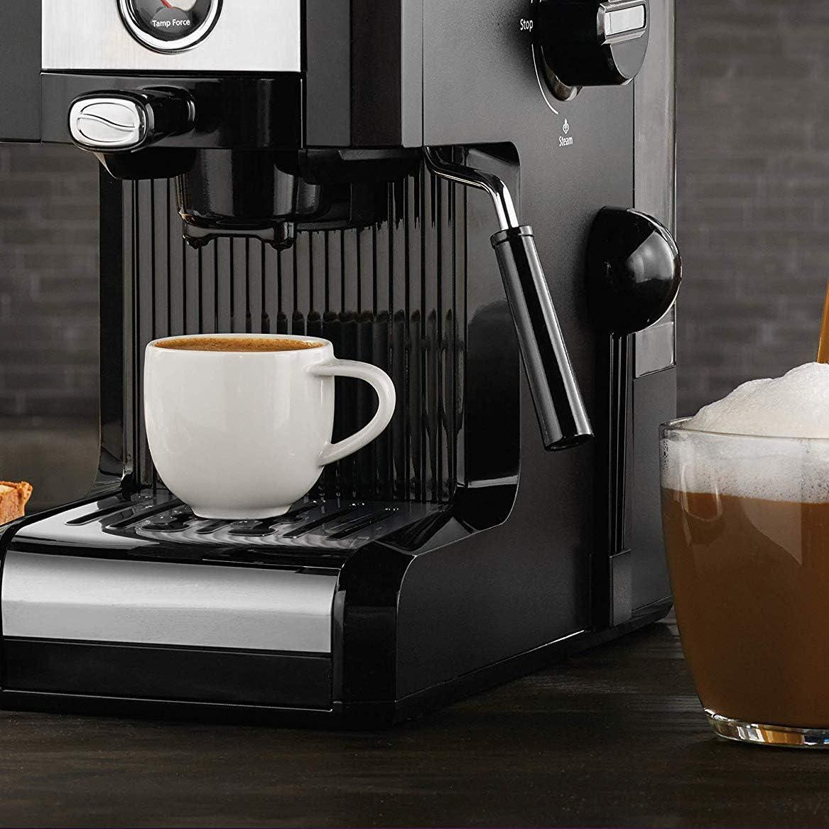 Matte Black 6-Cup Pump Espresso Machine with Steam Wand