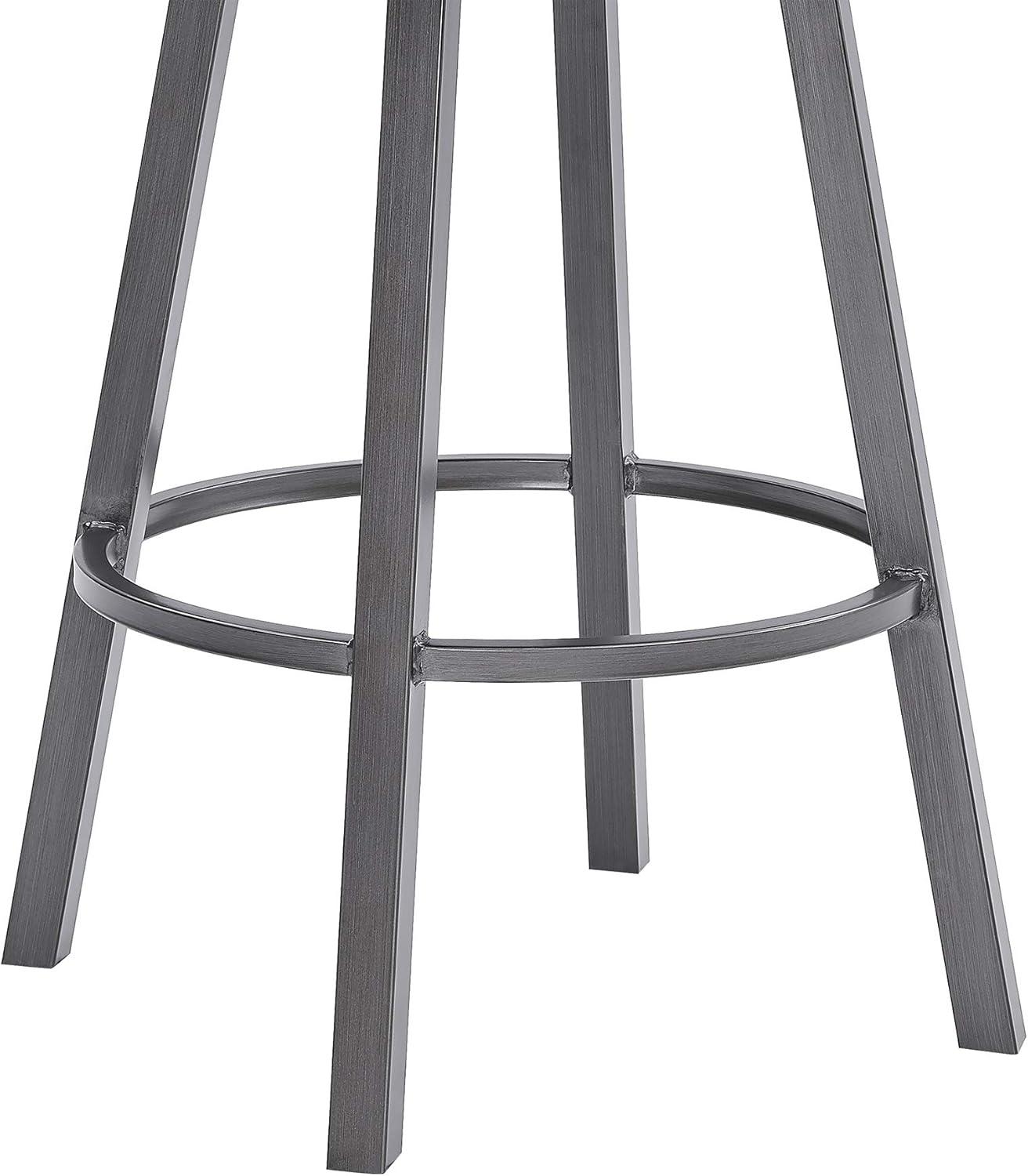 Fargo Black Metal Swivel Bar Stool with Cross Back