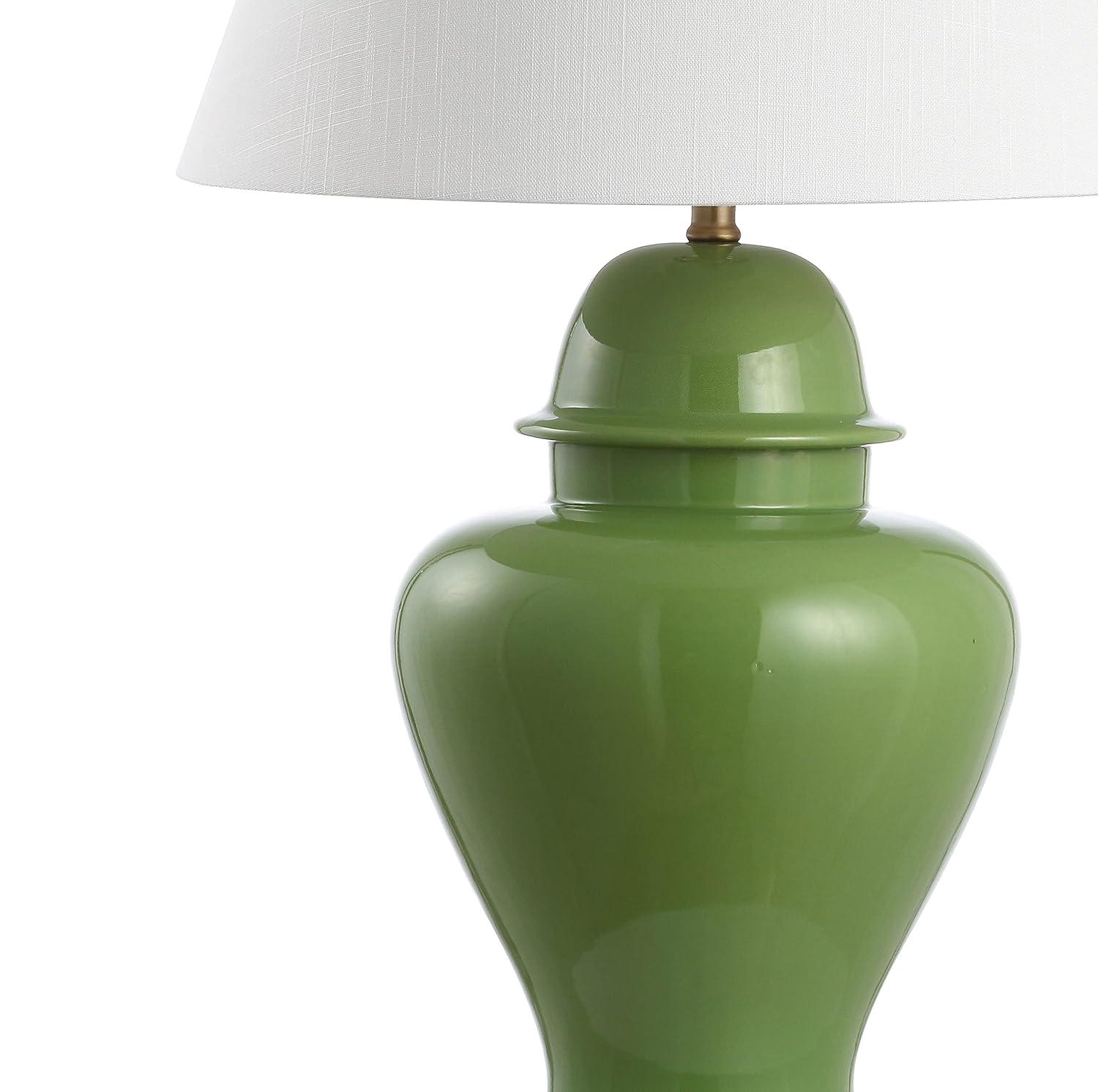 JONATHAN Y Sagwa 33" Ceramic/Iron Modern Classic LED Table Lamp, Green, JYL6618A