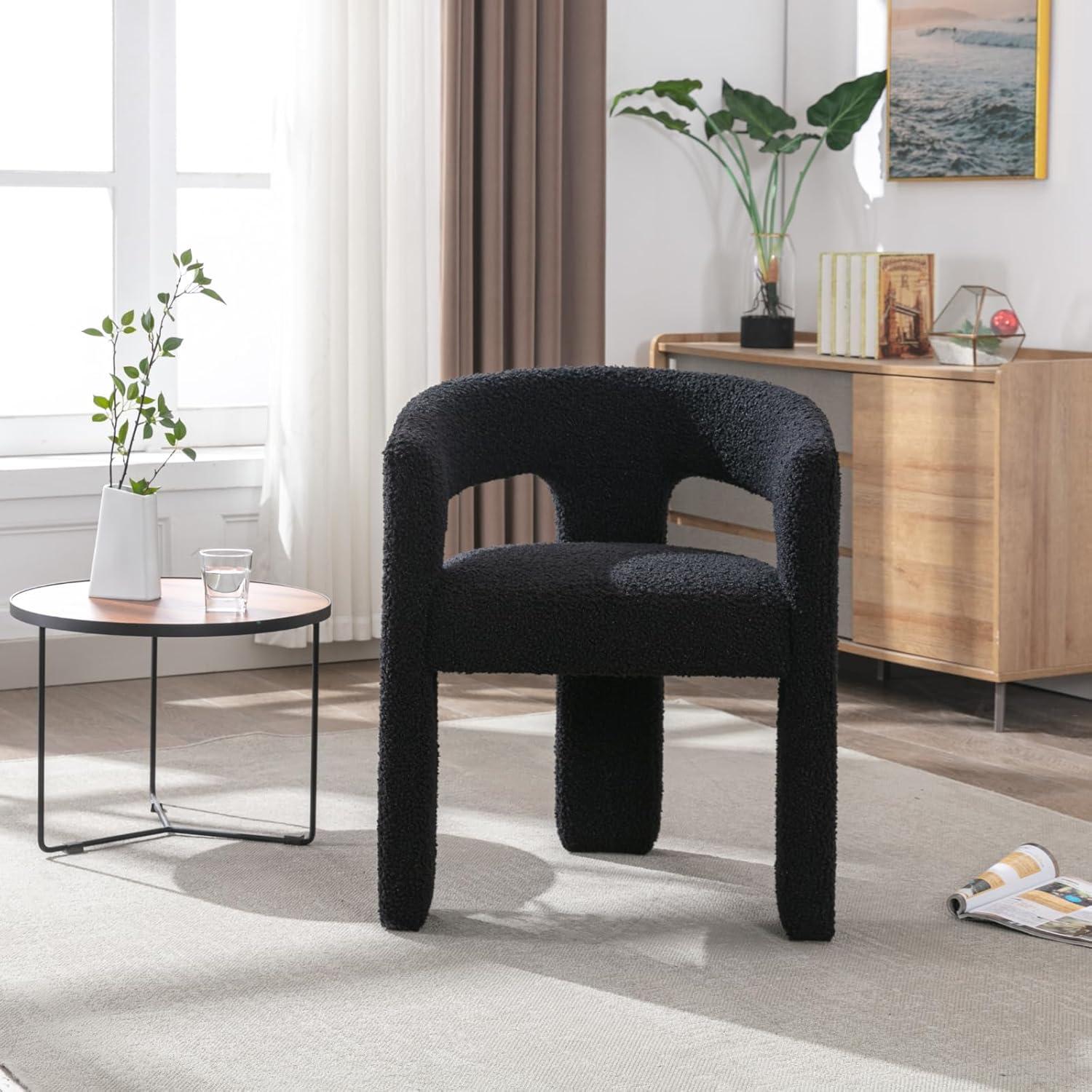 wahson office chair Modern Dining Chairs Barrel Dining Chair Upholstered Dining Room Chair with Arm Comfy Accent Side Chair for Dining Room/Living Room (Set of 2)