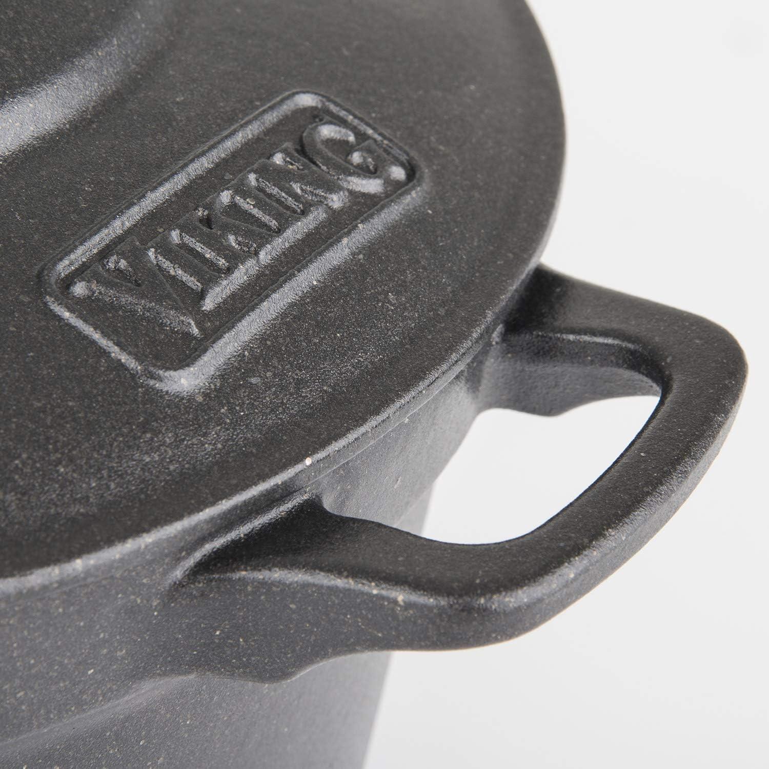 Charcoal Enameled Cast Iron Non-Stick Dutch Oven, 5 Quart