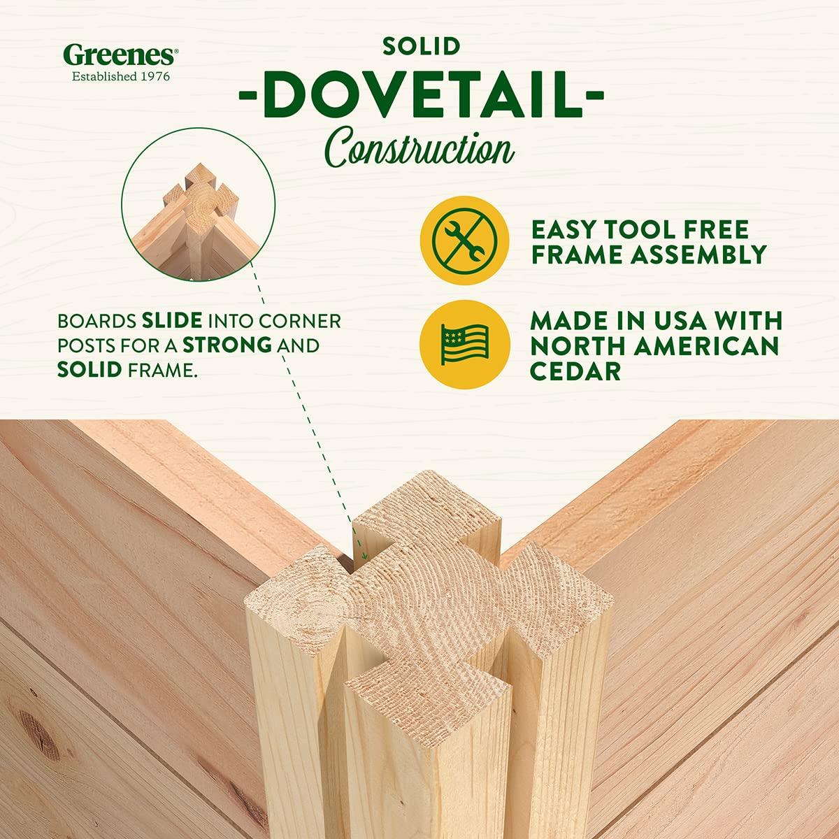 Greenes Fence 48" x 16" x 16.5" Beige Wood and Cedar Raised Garden Kit