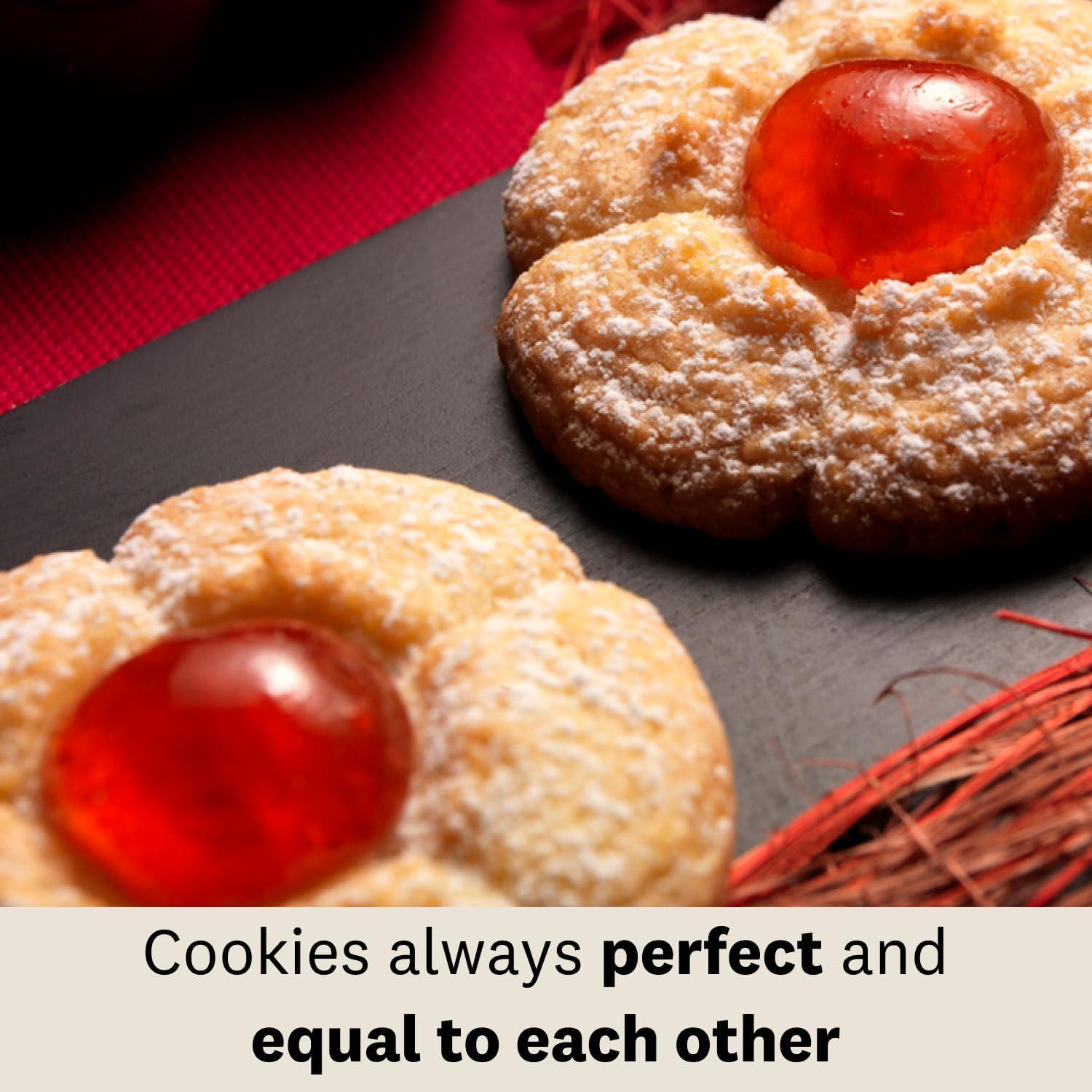 Marcato Atlas Biscuit Maker Press, Includes 20 Cookie Disc Shapes, Silver