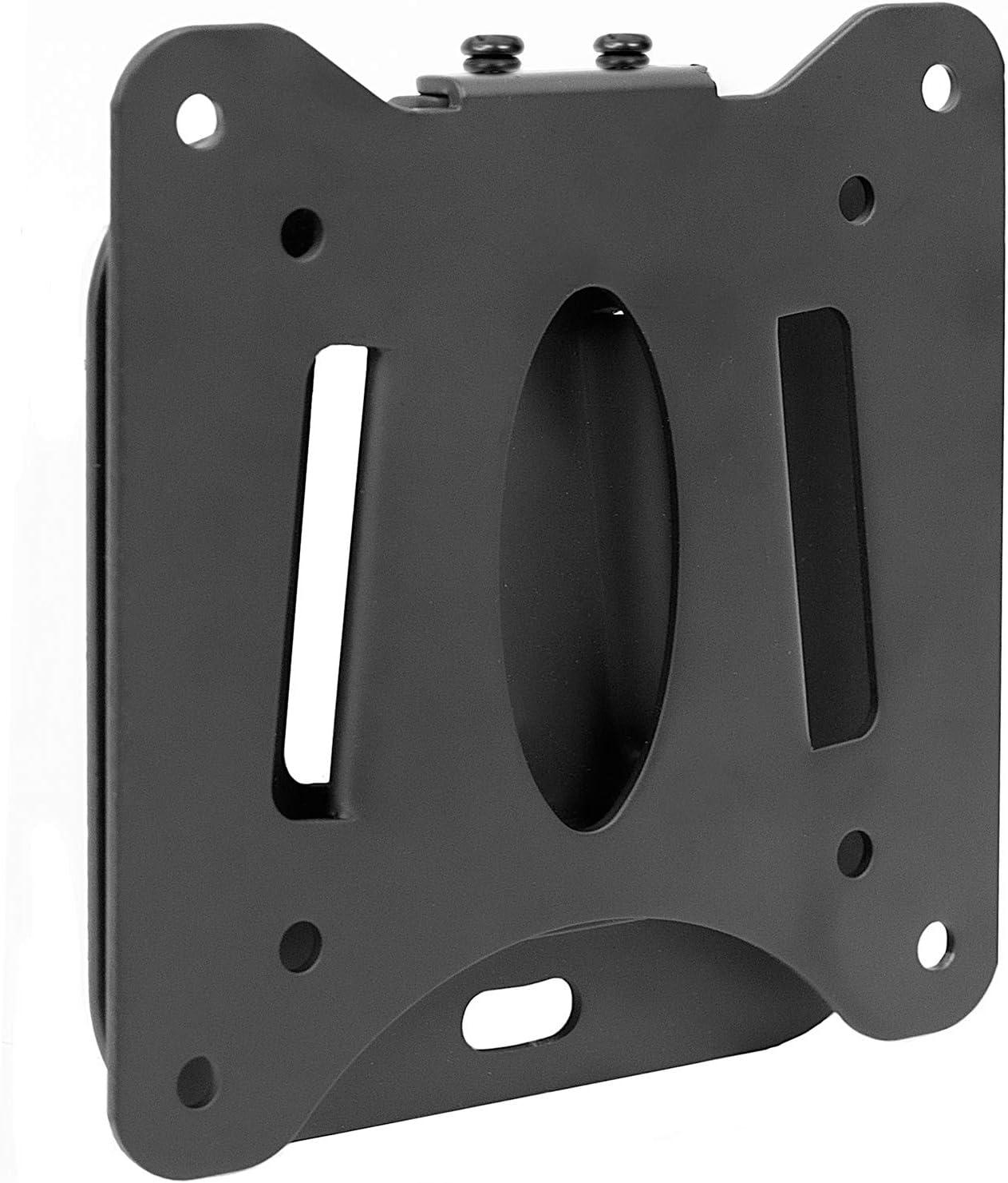 Mount-It! Low Profile Fixed TV Wall Mount for Small Televisions Computer Monitors | Fits 13" to 27" | Quick Disconnect | 60 Lbs. Capacity | Black