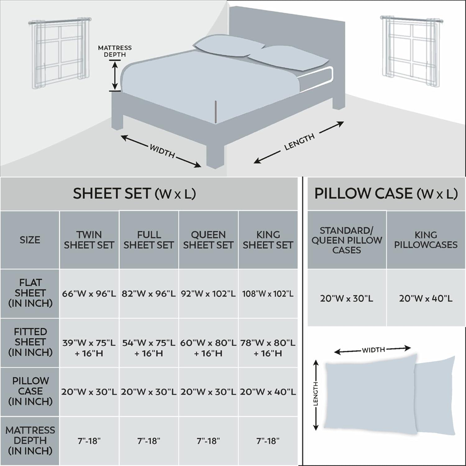 King 400 Thread Count Wrinkle Free Cotton Sheet Set Light Blue - Purity Home: Sateen Weave, OEKO-TEX Certified, Deep Pocket