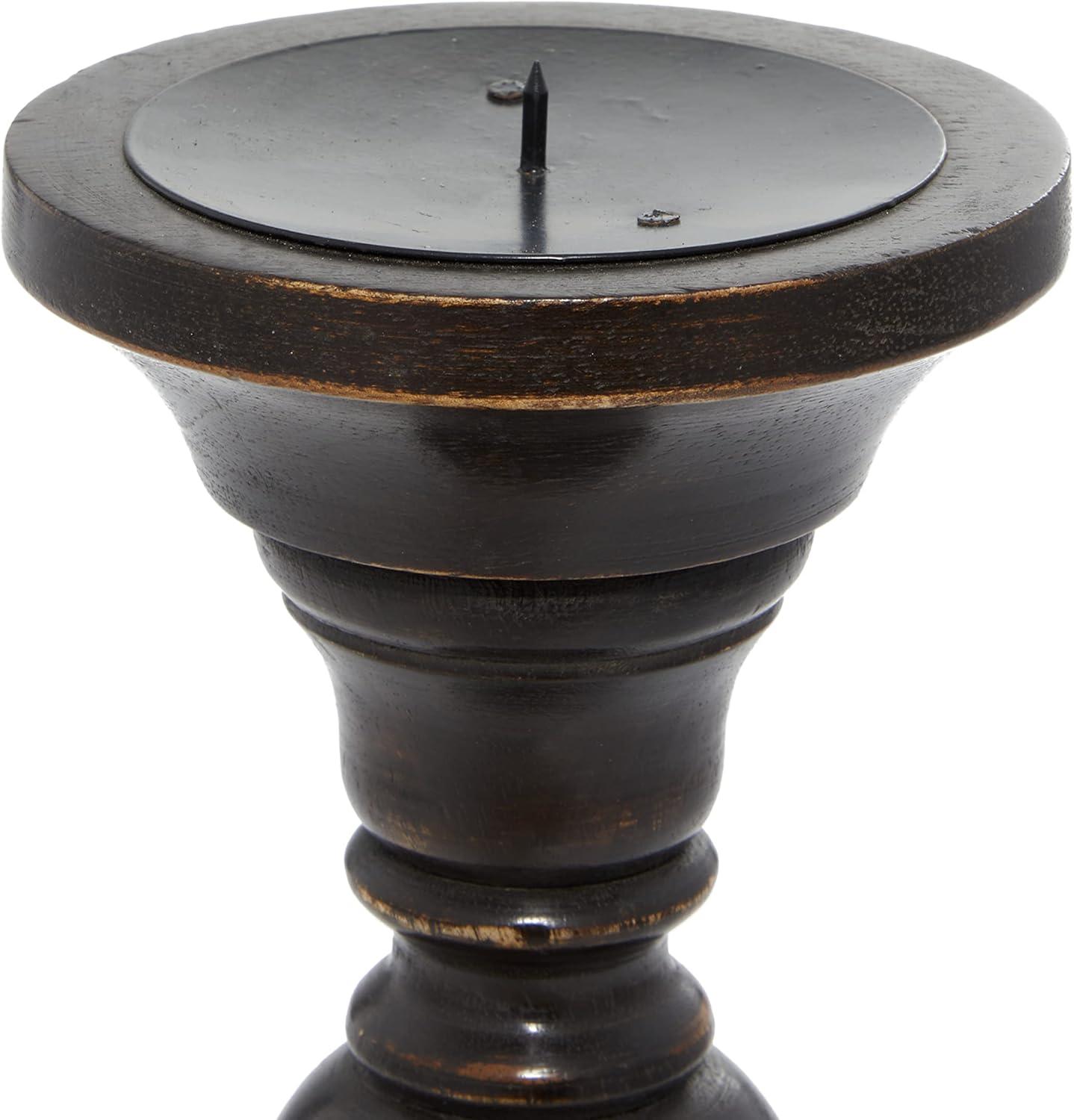 3 Piece Wood Tabletop Candlestick Set