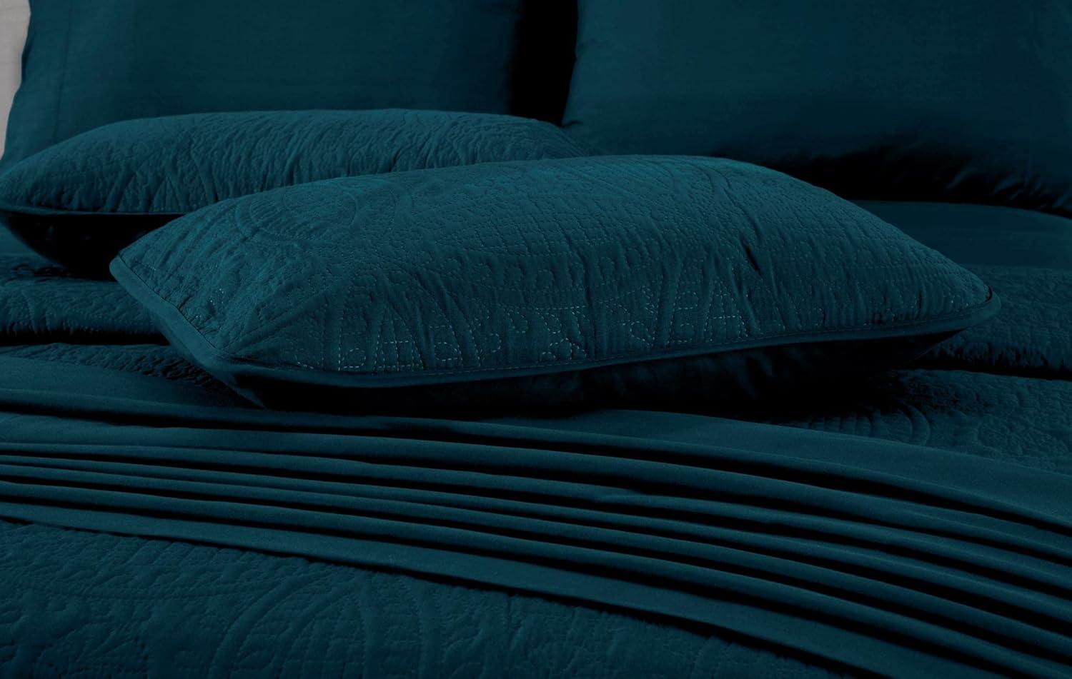 Chezmoi Collection Liam Microfiber 7 Piece Bed in a Bag Comforter Set