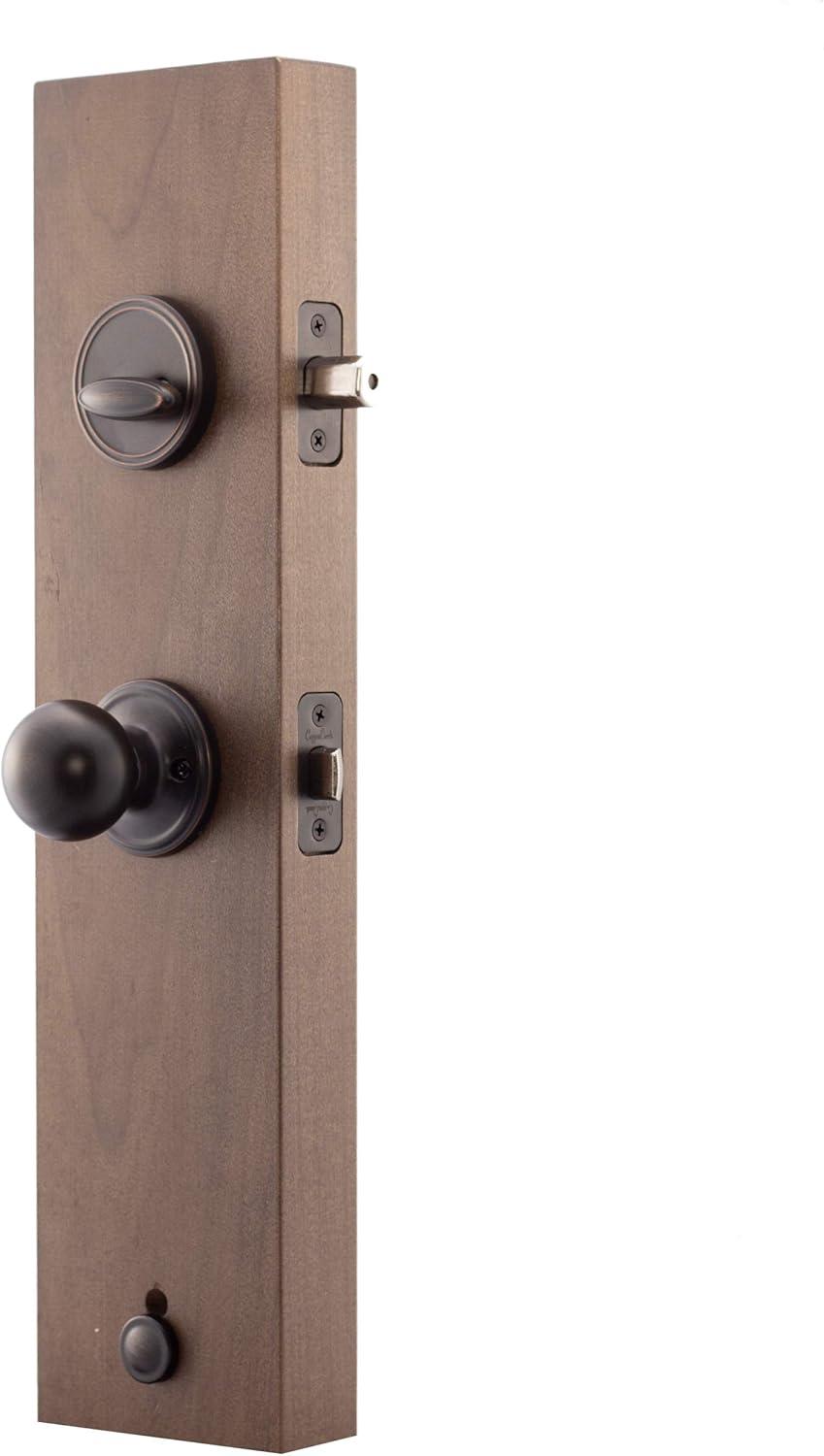Copper Creek Handleset with Single Cylinder Deadbolt and Door Knob and Colonial Rosette