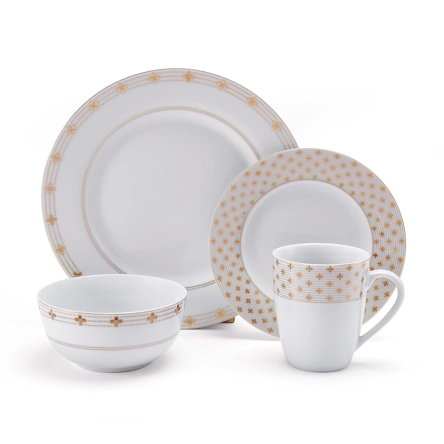 Mikasa Modern Petals 32-Piece Porcelain Dinnerware Set, Service for 8
