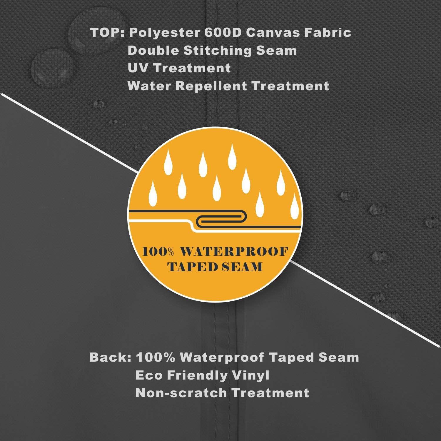 ULTCOVER Waterproof Patio Ottoman Cover Square Outdoor Side Table Furniture Covers Size 22L x 22W x 18H inch, Black