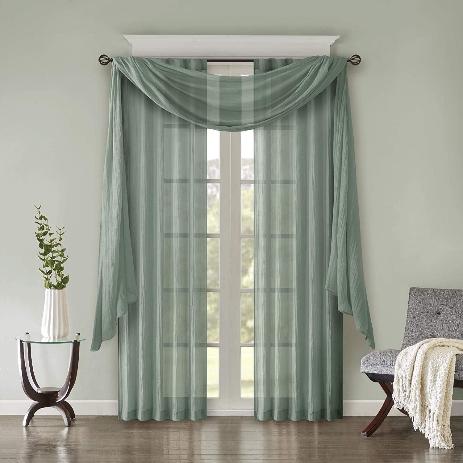 Harper Solid Crushed Curtain Panel Pair