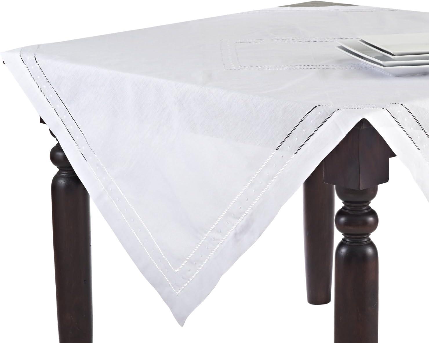 Saro Lifestyle Embroidered and Hemstitch Tablecloth