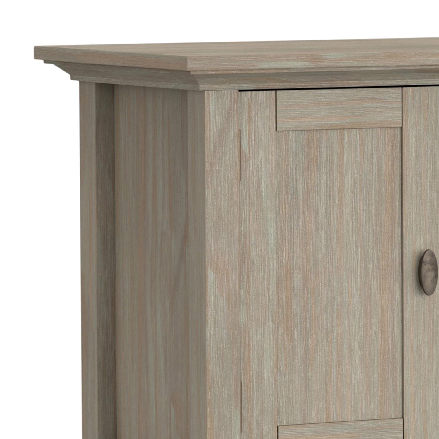 Redmond SOLID WOOD 72 inch TV Media Stand in Distressed Grey For TVs up to 80 inches