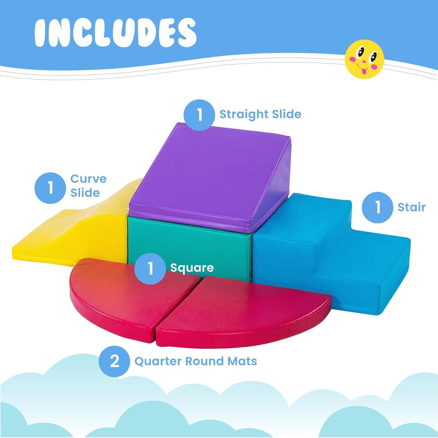 New Bounce Curved Corner Climber Ser - 6 Piece Climbing Set for Toddlers and Babies