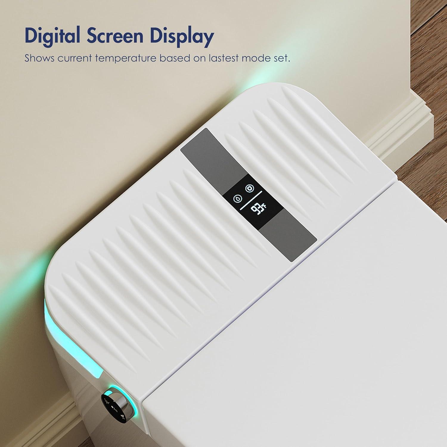 Eridanus White Vitreous China Smart Bidet Toilet with Heated Seat and Remote Control