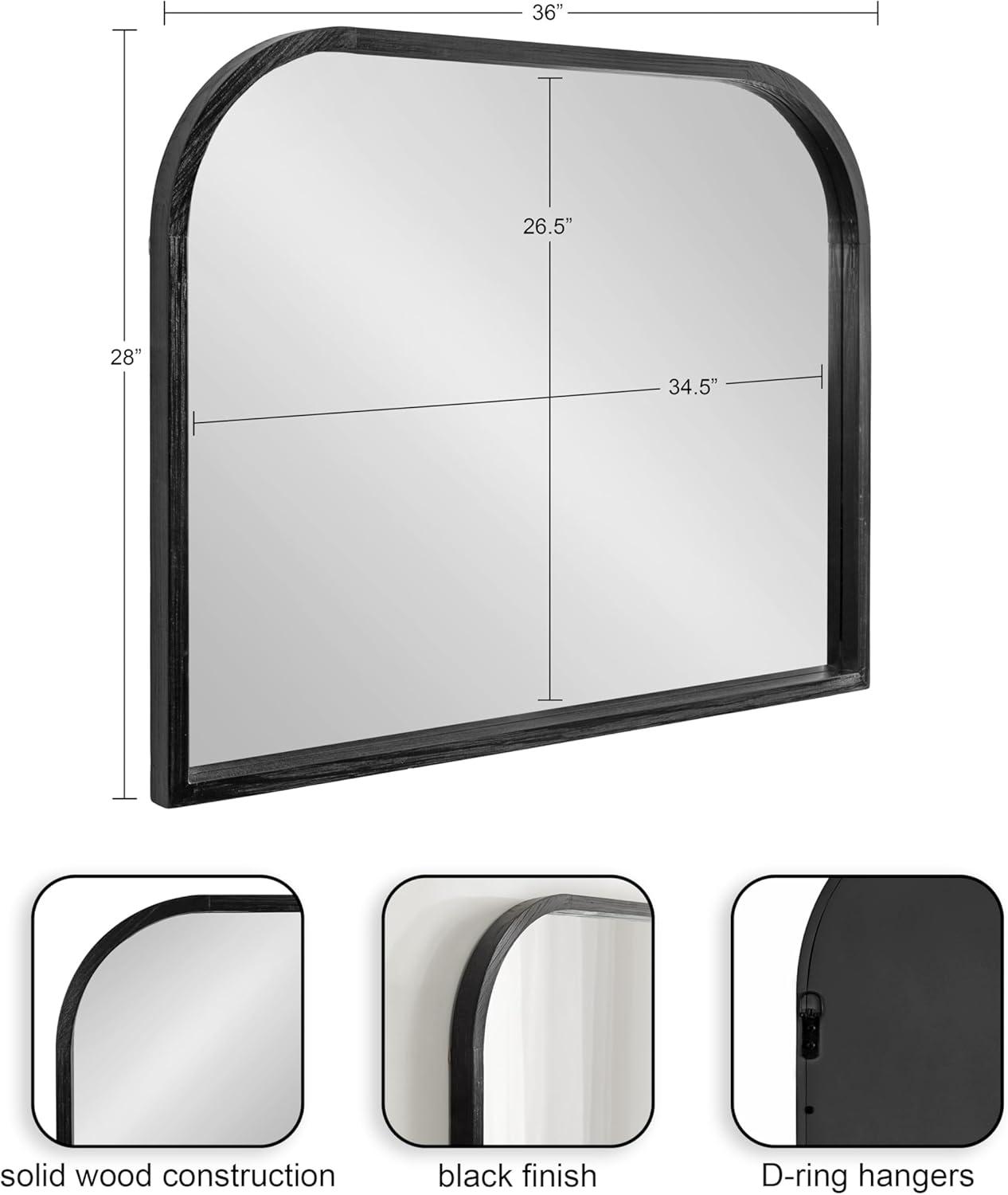 Kate & Laurel All Things Decor 36"x28" Occonor Arched Mirror: Wall Mount, Transitional Style