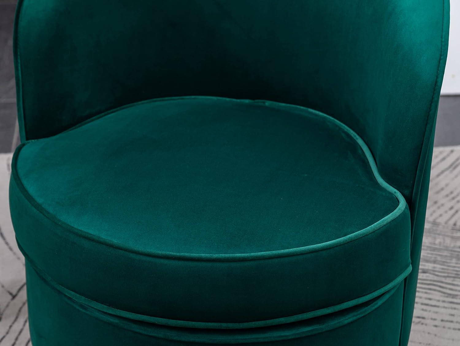 DeeHome Wania Contemporary Velvet Swivel Chair, Green