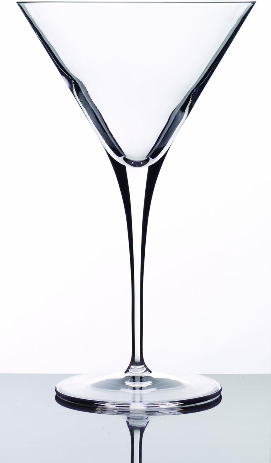 Luigi Bormioli Crescendo Martini Glasses, Set of 4 - 10 oz Lead-Free Crystal Glass with Titanium Reinforced Stems & Laser Cut Rim