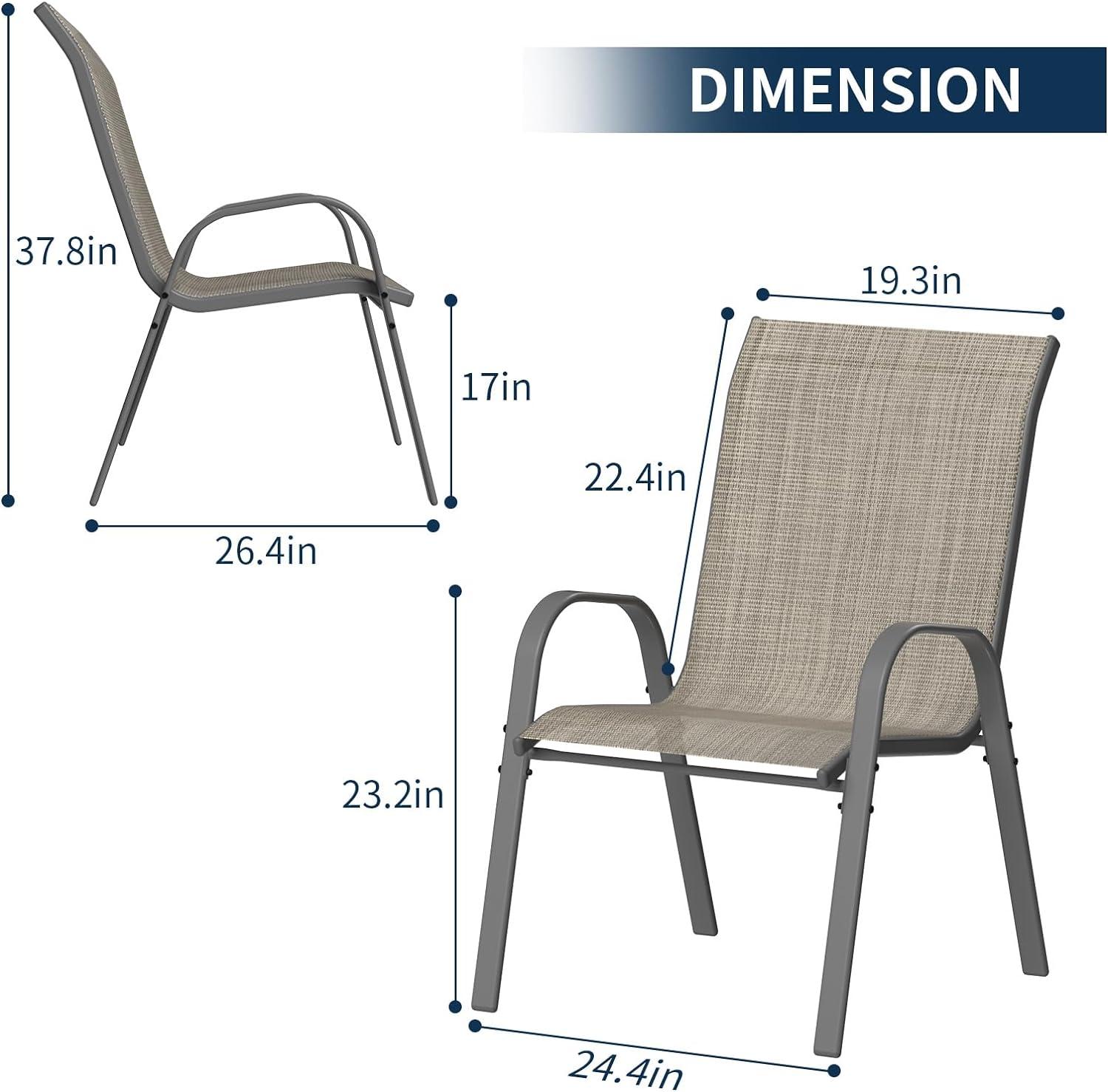 Tolead Outdoor Patio Dining Arm Chairs - Set of 4, Brown