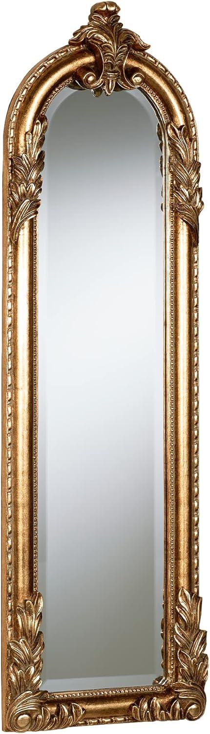 Gold Arched Victorian Style Panel Wall Mirror