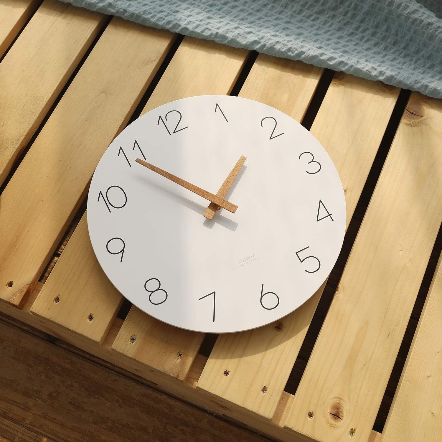 Slim Round Wood Silent Analog Wall Clock