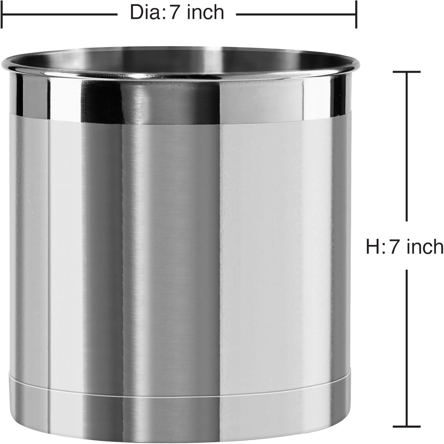 Stainless Steel 7" Jumbo Utensil Holder with Weighted Base