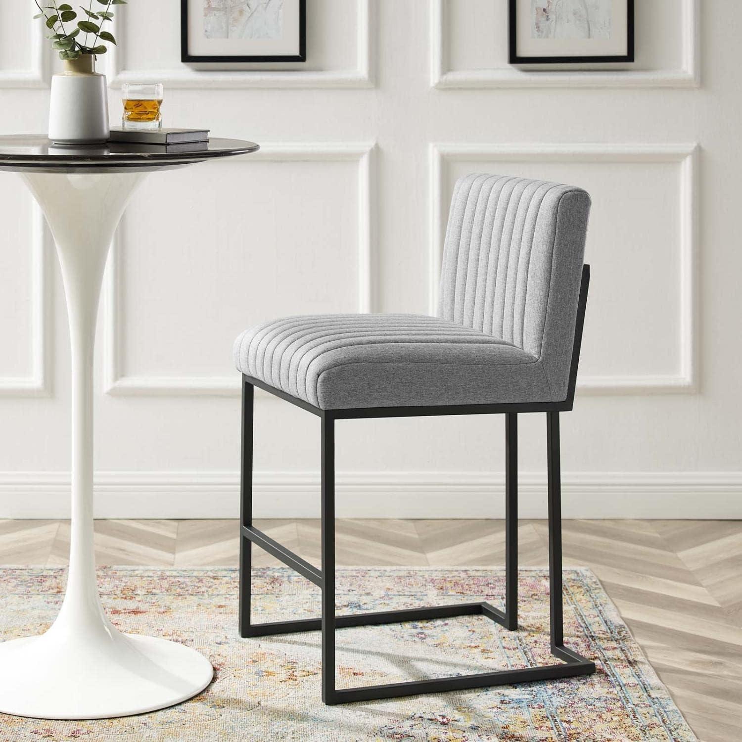 Indulge Channel Tufted Fabric Counter-Height Bar Stool by Modway