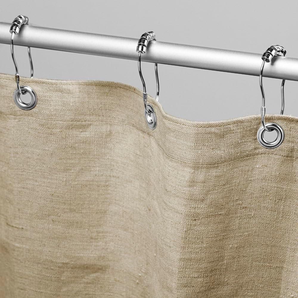Natural Hemp 70x74" Stall Shower Curtain - Natural fabric Leakproof curtain for luxury bathroom decor - Natural
