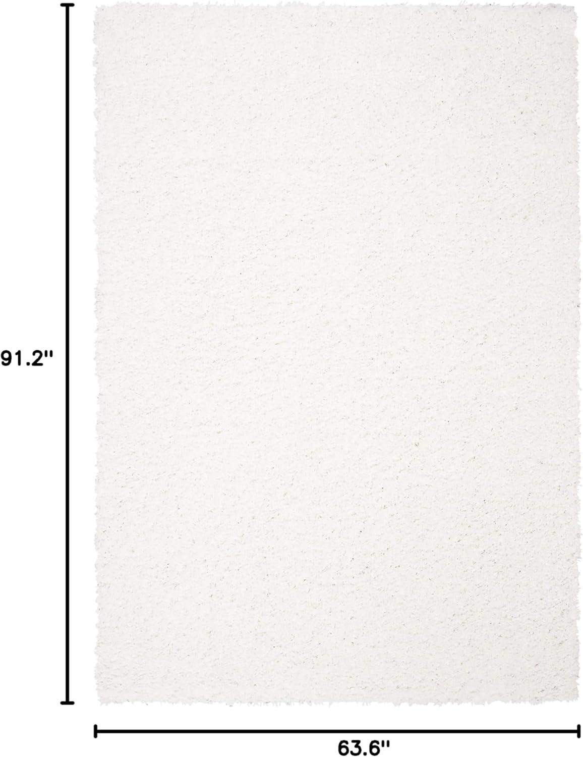 August Shag AUG200 Power Loomed Indoor Area Rug - White - 5'3"x7'6" - Safavieh