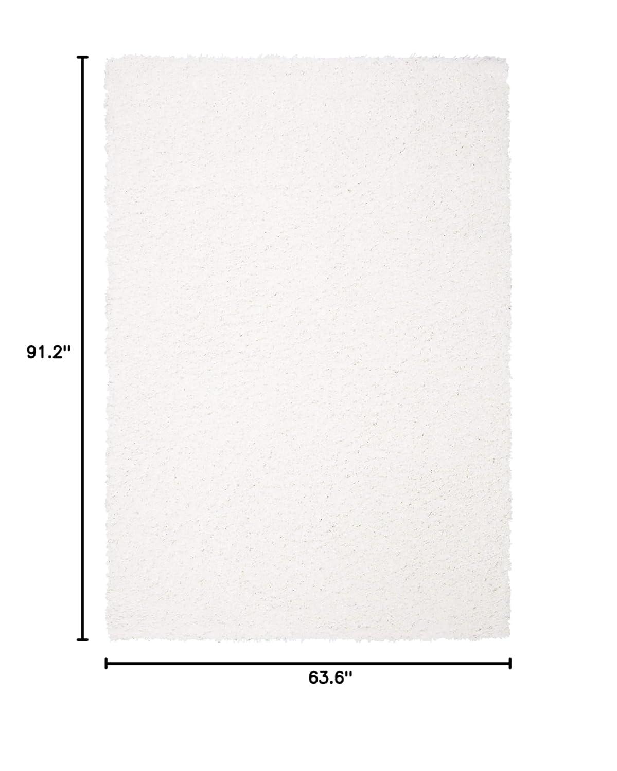 August Shag AUG200 Power Loomed Indoor Area Rug - White - 5'3"x7'6" - Safavieh