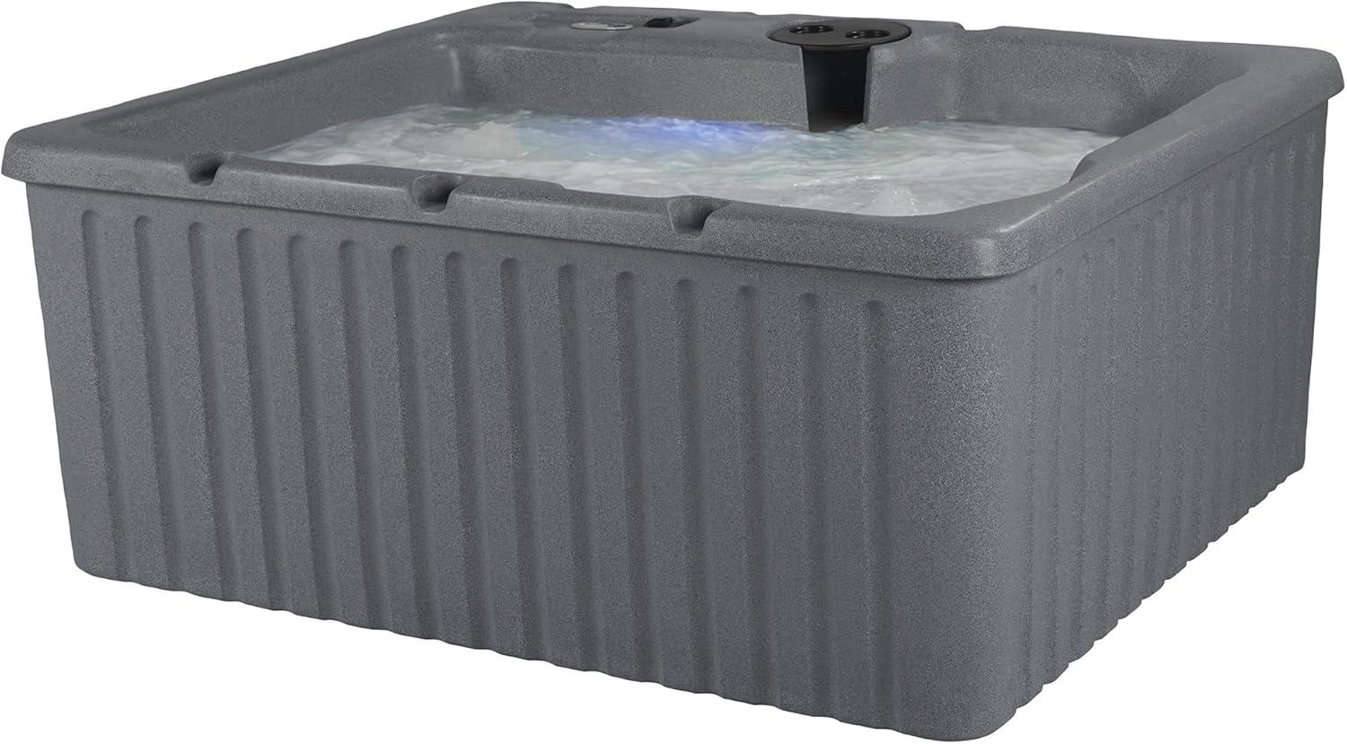 Current 3-4 Person Plug and Play Hot Tub Spa with Stainless Steel Heater, 14 Hydrotherapy Jets, LED Lighting, Insulated Cover Included