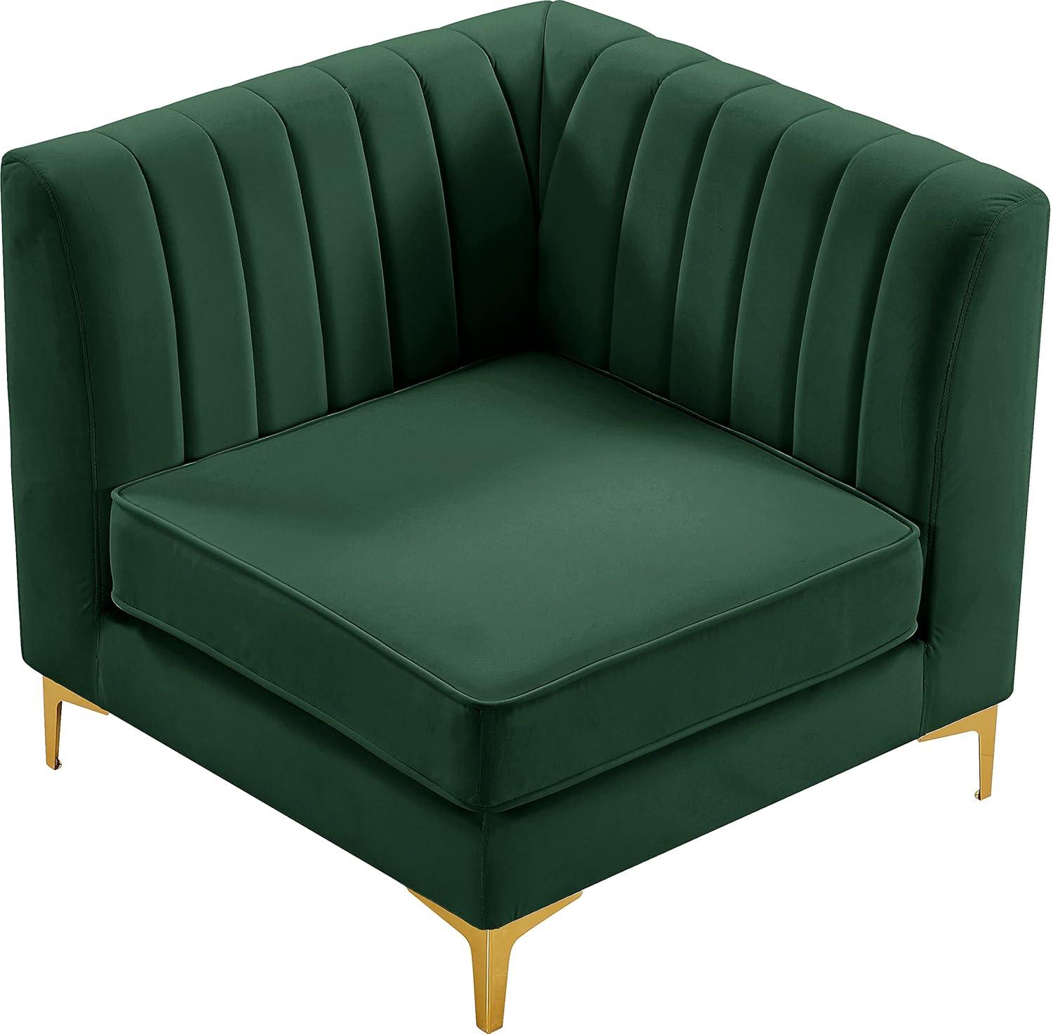 Meridian Furniture Alina Green Velvet Corner Chair