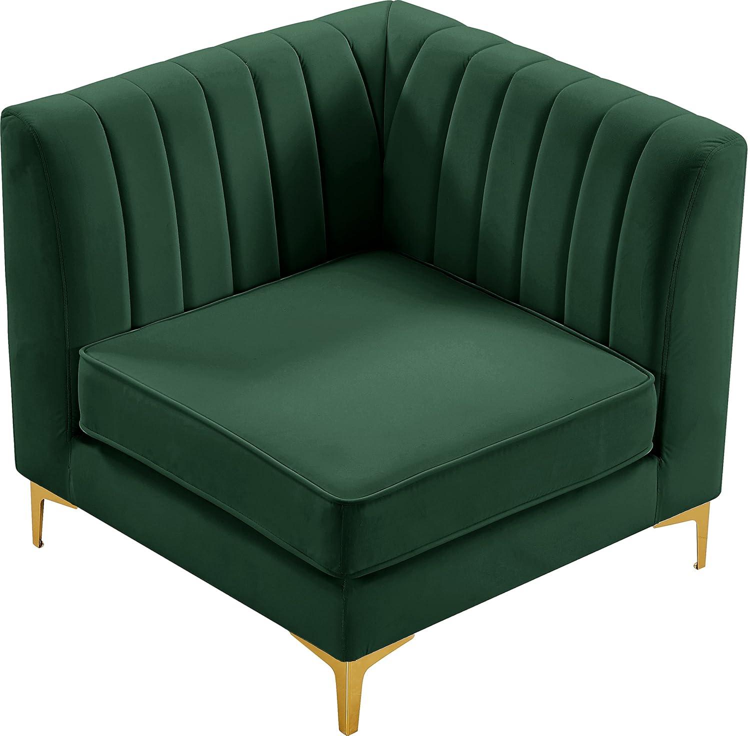 Meridian Furniture Alina Green Velvet Corner Chair