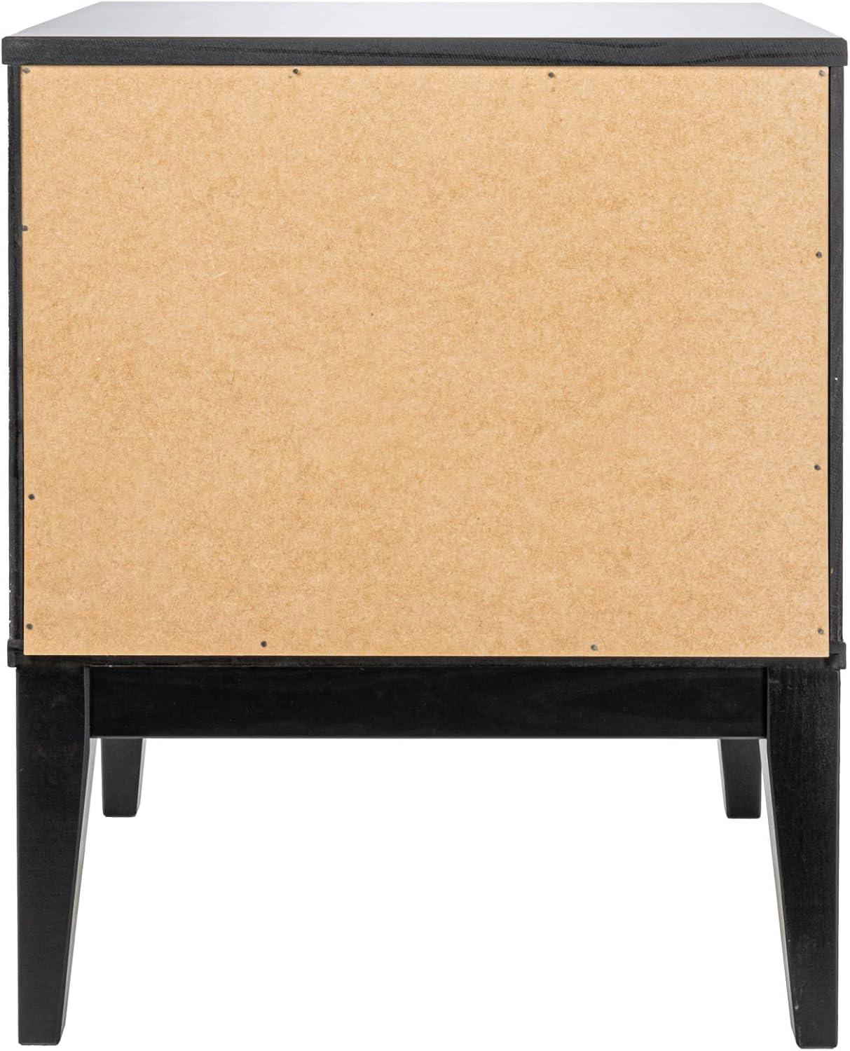 Storied Home Crawford Nightstand: Modern Bohemian Style, Solid Wood, Square Shape, 24" High