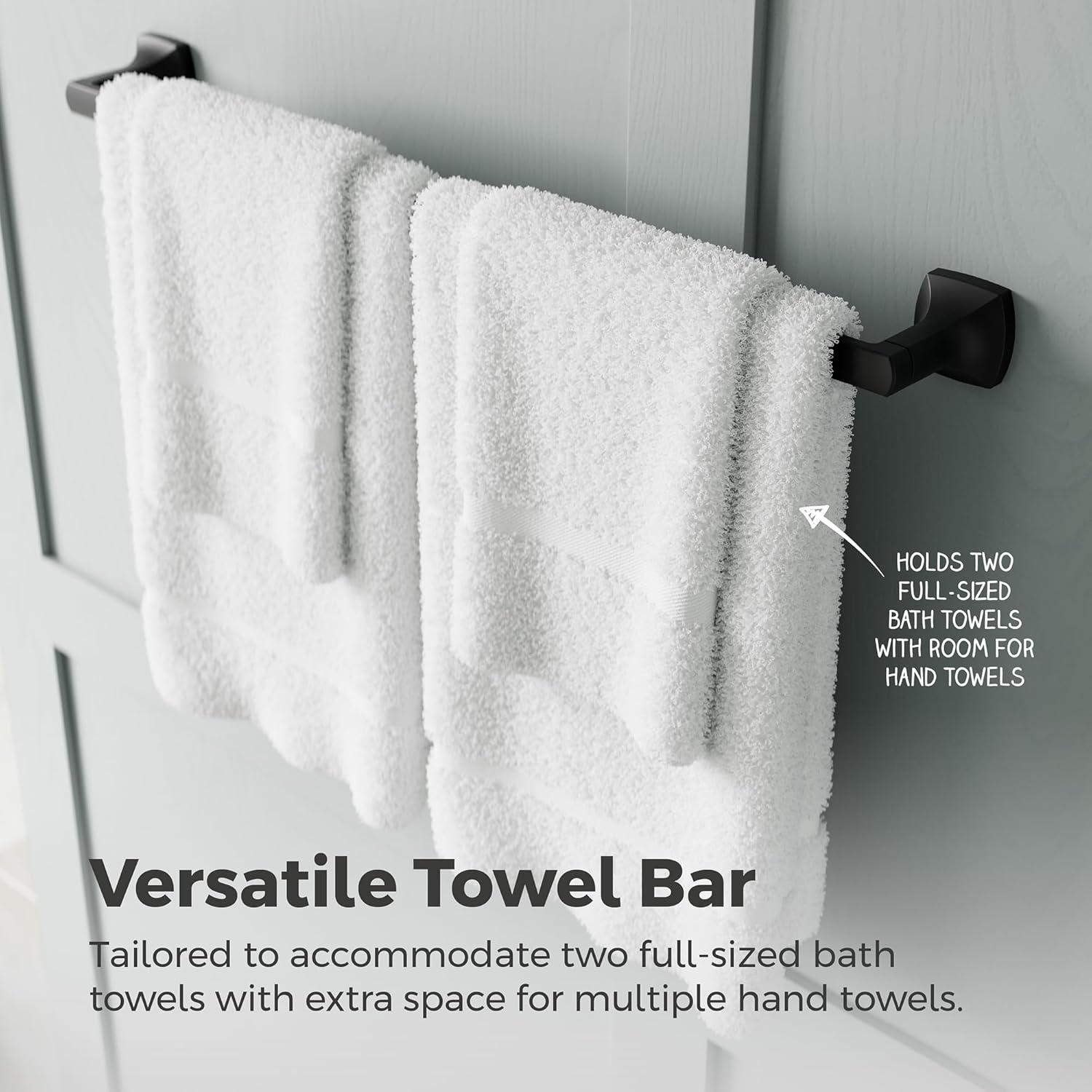 Vaneri 24-Inch Matte Black Wall Mounted Towel Bar