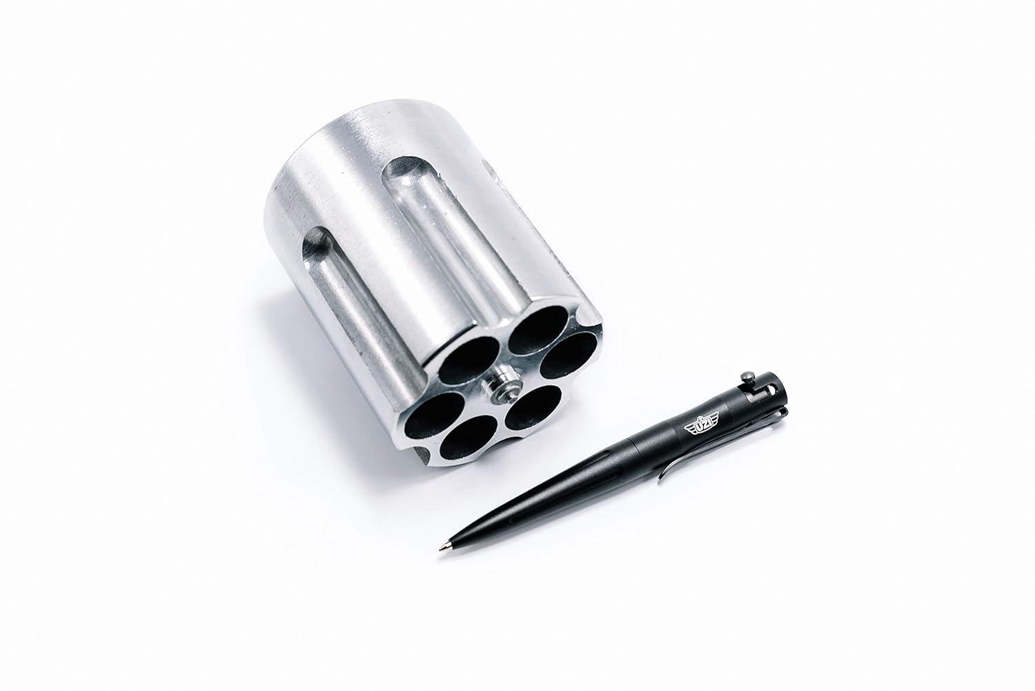 CBG CBG-1007 Portalápices con Cilindro de Revólver Aluminio Fundido&44; Plata