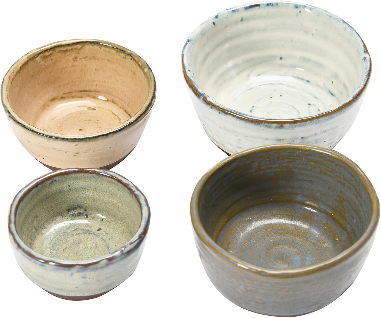 Multicolor Ceramic Reactive Glaze Small Serving Bowls Set