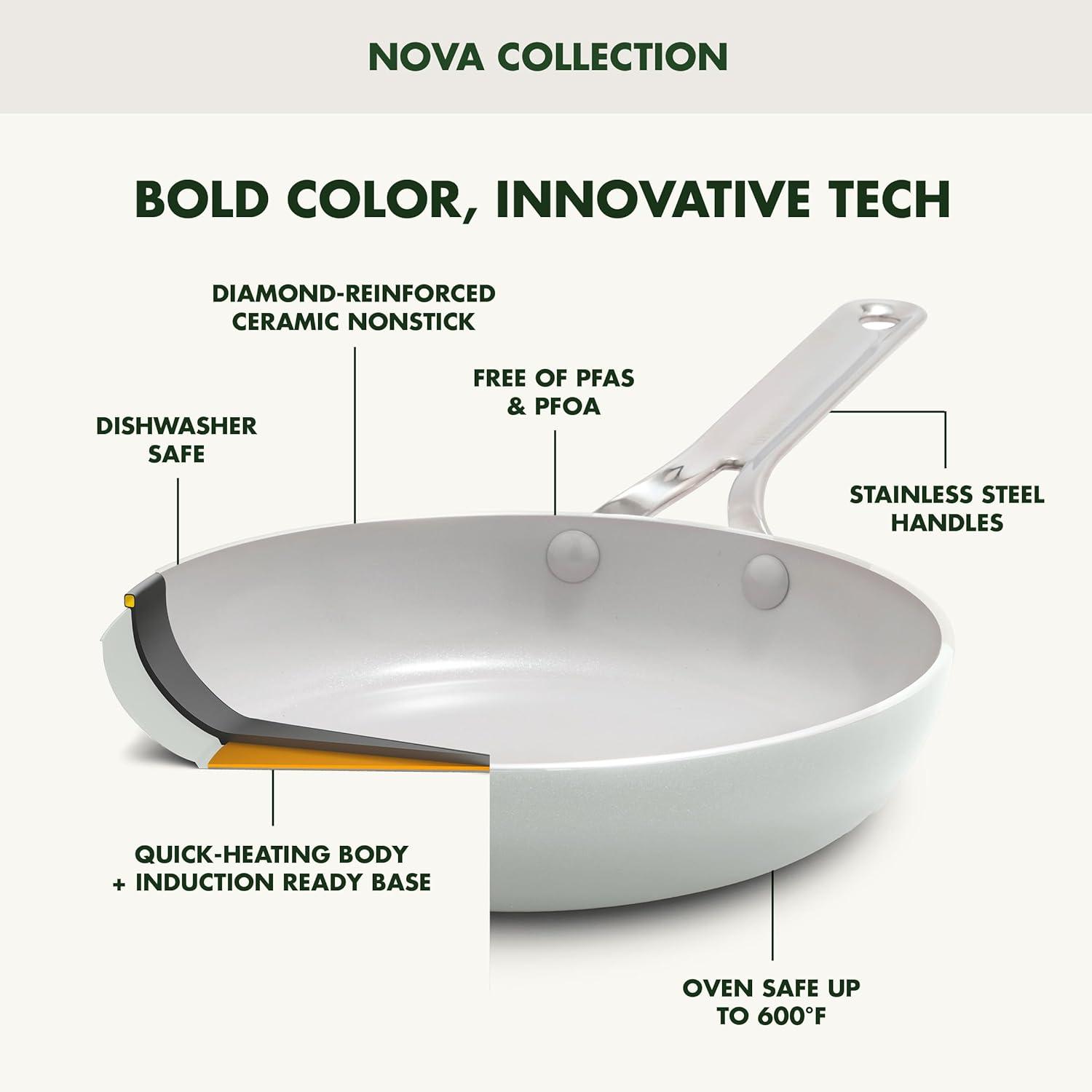 GreenPan Nova Ceramic Nonstick 10-Piece Cookware Set | Cream