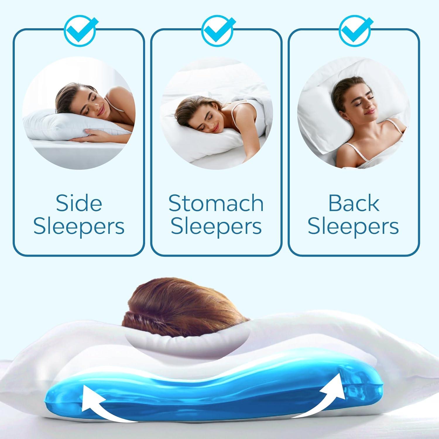 Adjustable White Cotton Down Alternative Water Pillow
