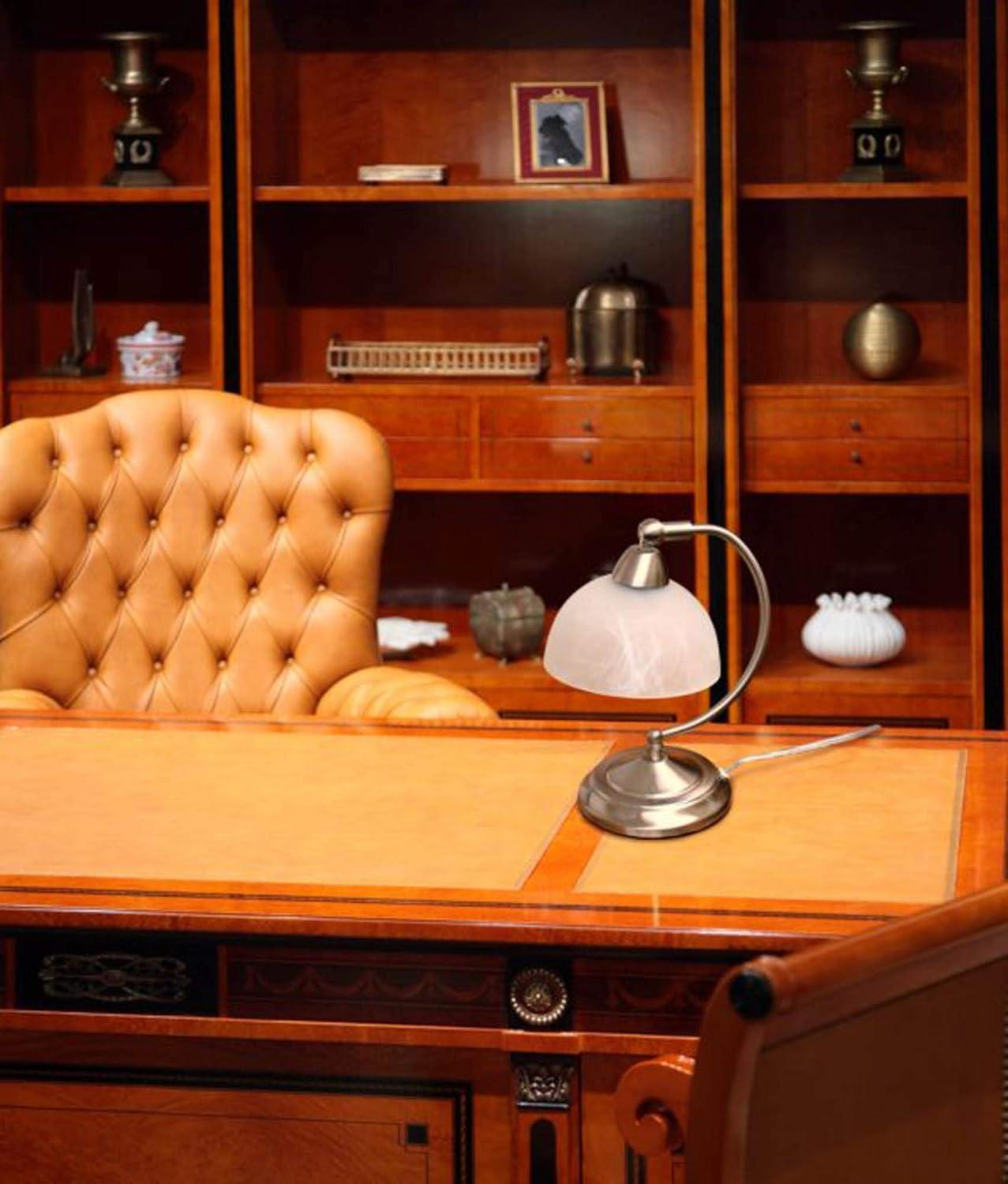 Elegant Designs Mini Modern Bankers Desk Lamp with Touch Dimmer Control Base Brushed Nickel