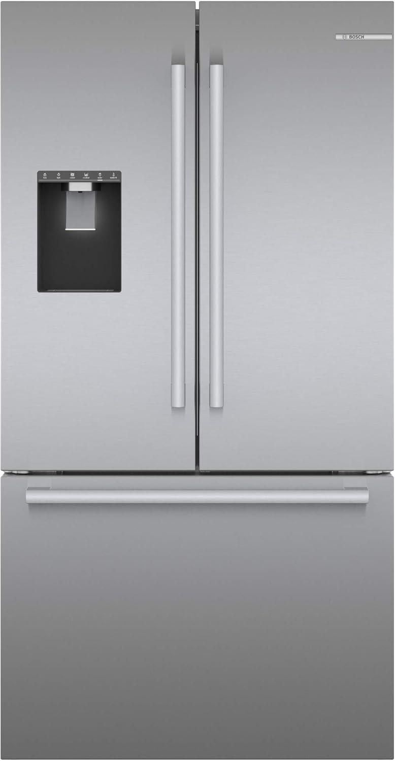 Bosch - 500 Series 36-Inch Smart French Door Standard-Depth Refrigerator With Quickicepro, Anti-Fingerprint, External Water & Ice, Home Connect