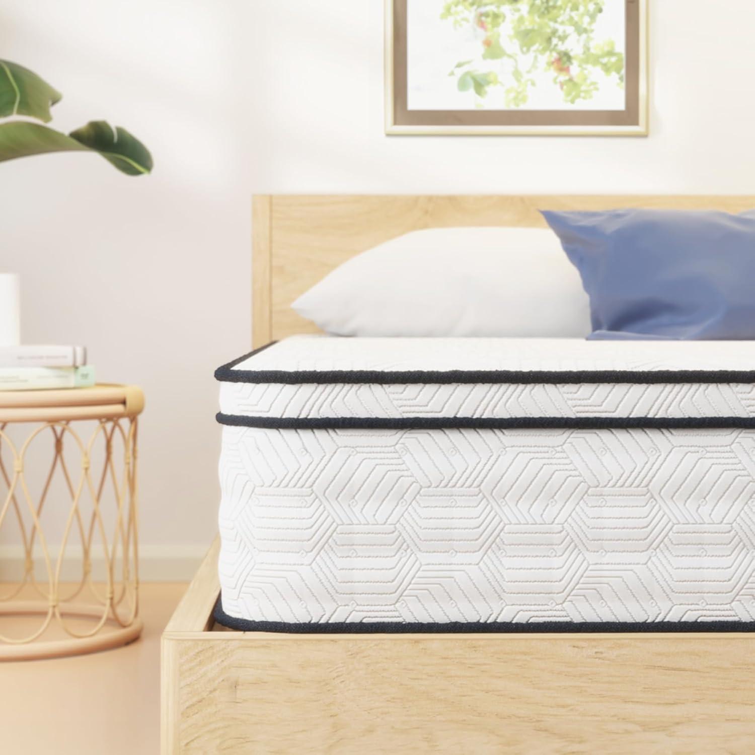 Sleephome 12" Medium Hybrid Foam and Pocket Spring Mattress