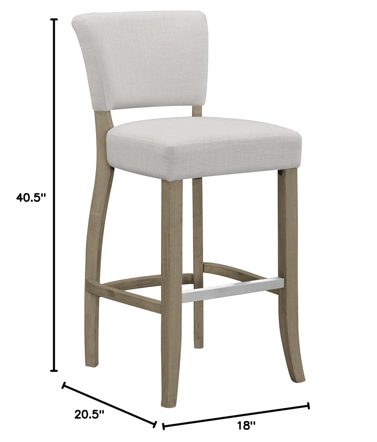 Glamour Home Aleck 29" Modern Fabric Bar Stools in Beige (Set of 2)