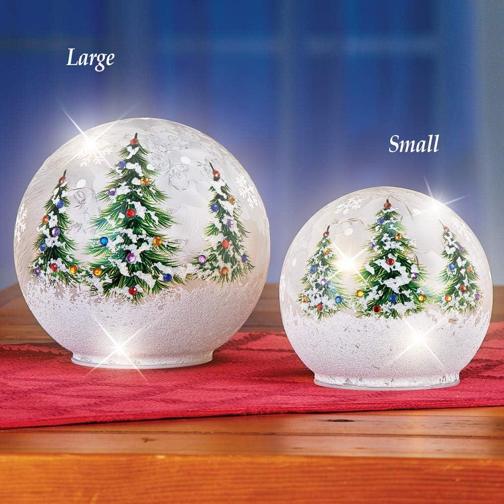 Collections Etc Lighted Christmas Tree Glass Ball Tabletop Décor