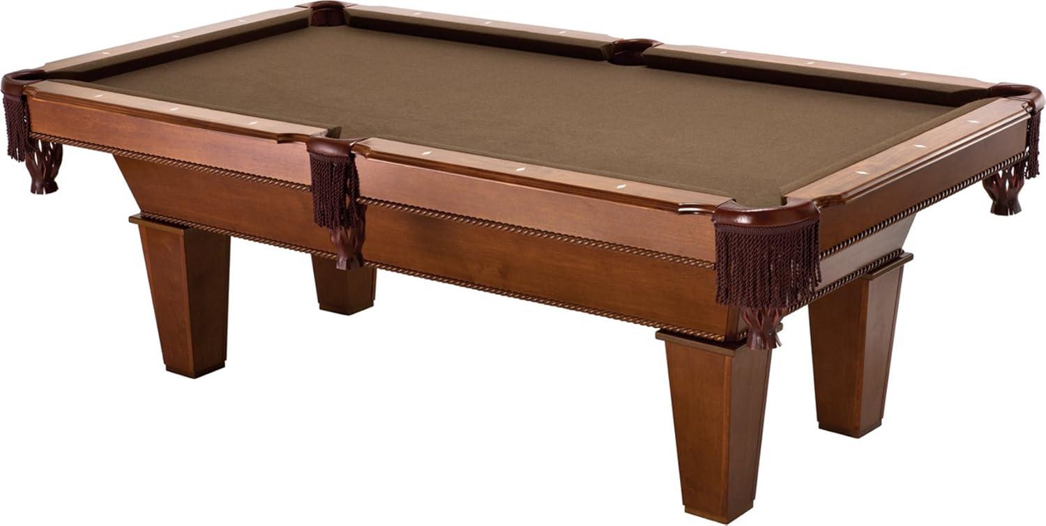 Frisco 7.5 ft Oak Finish Pool Table with Brown Cloth