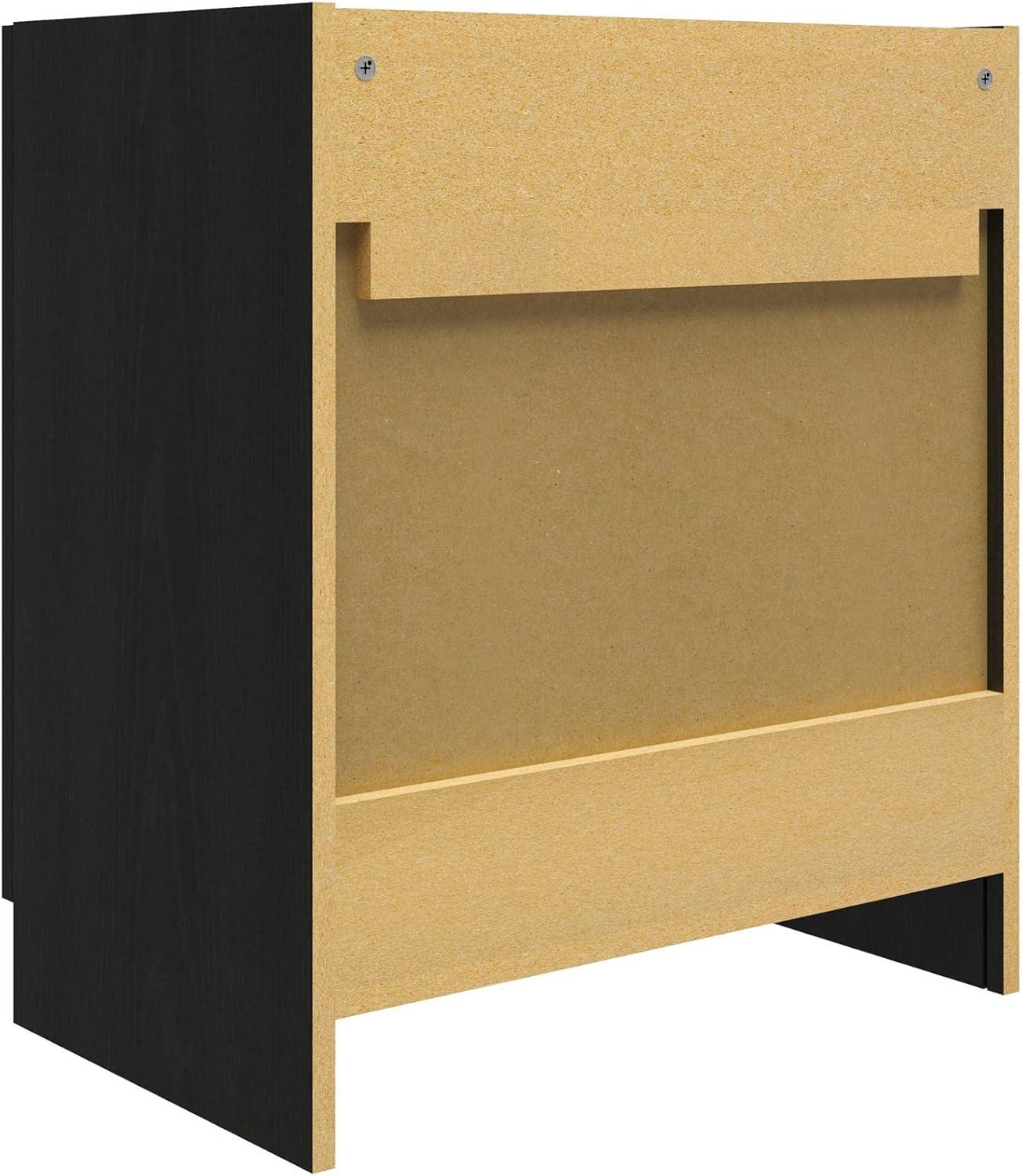 Camberly Black Oak Wall-Mounted Cabinet with Hanging Rod