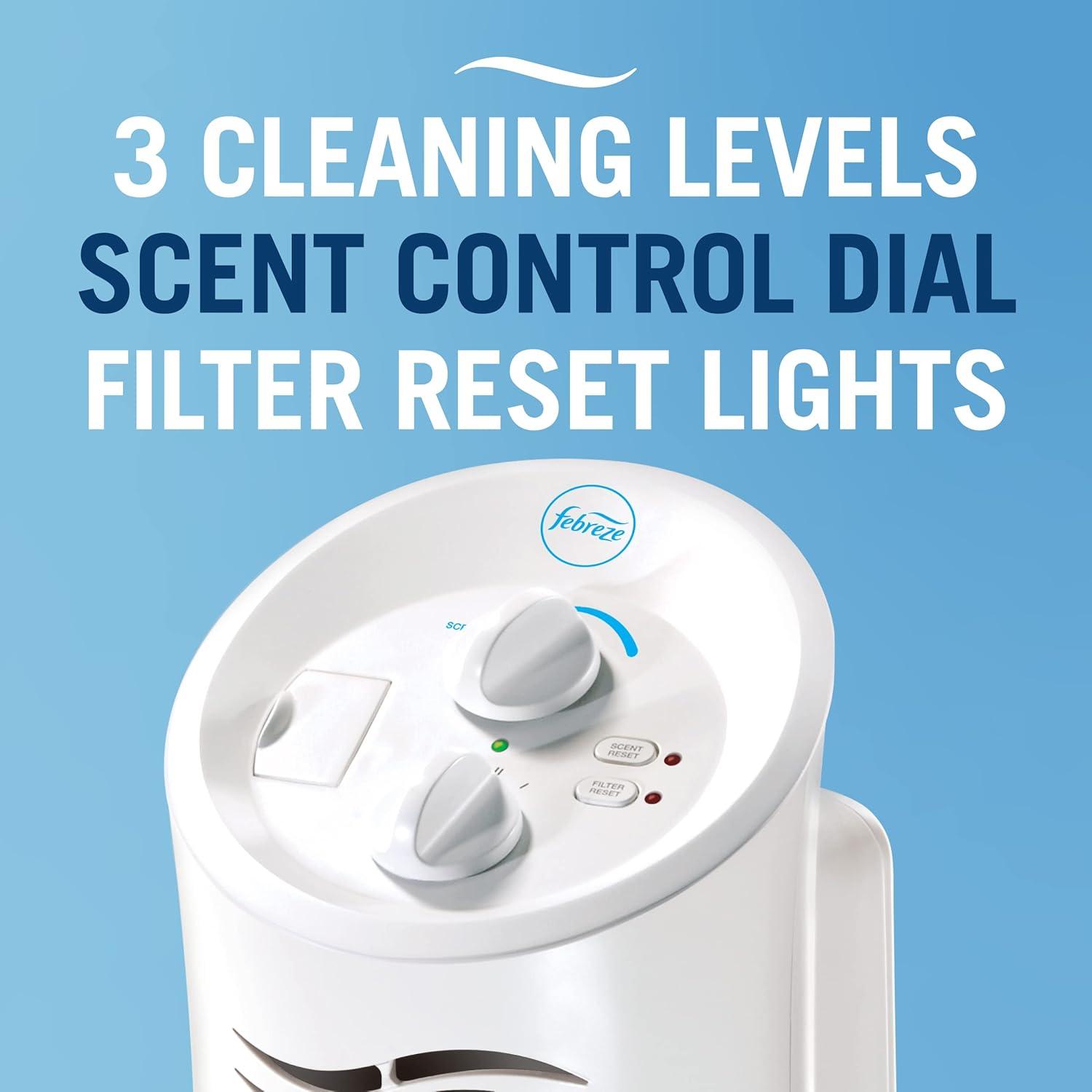 Febreze Mini Tower Air Purifier with Dual-Action HEPA-Type Filter, FHT180W, White