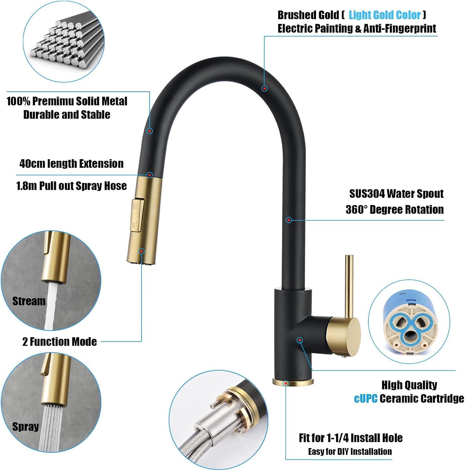 VIBRANTBATH Pull Out Kitchen Faucet