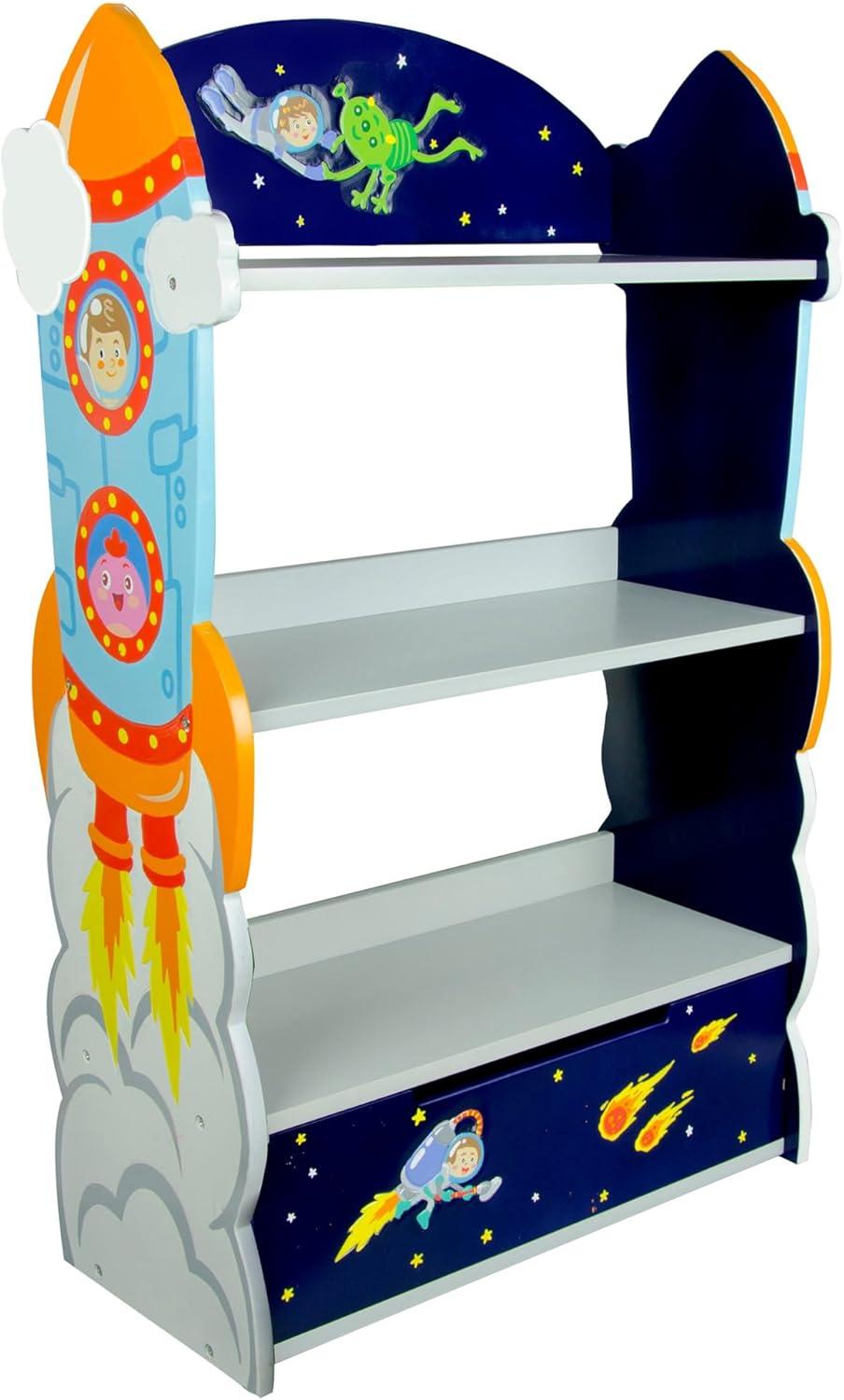 Fantasy Fields Outer Space Kids 3-Tier Bookshelf with Storage Drawer